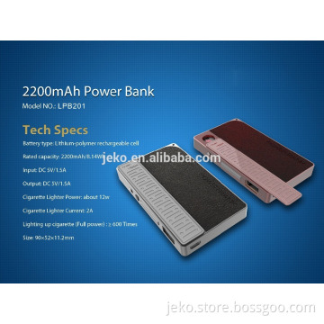 Portable 2200mAh Polymer battery powrbank with cigarette lighter